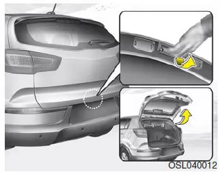 Kia Sportage. Heckklappe öffnen