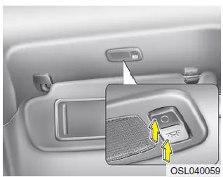 Kia Sportage. Schminkspiegelleuchte (ausstattungsabhängig)