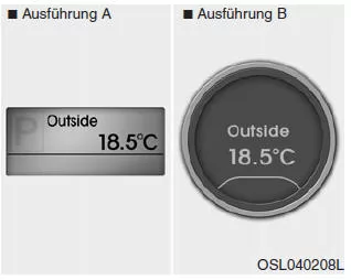 Kia Sportage. Außenthermometer (ausstattungsabhängig)