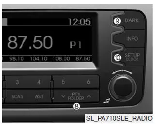 Kia Sportage. Verwendung der Funktionen RADIO, SETUP, VOLUME und AUDIO CONTROL