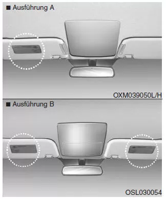 Kia Sportage. Airbag-Warnschilder