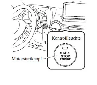Mazda CX-3. Positionen des Motorstartknopfs