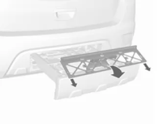 Opel Mokka. Nummernschildhalter ausklappen