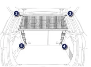 Peugeot 2008. Rückhaltenetz für hohe Ladung