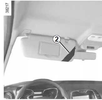 Renault Captur. Ablage an der Sonnenblende