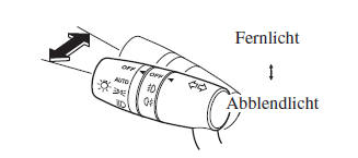 Mazda CX-3. Fernlicht/Abblendlicht