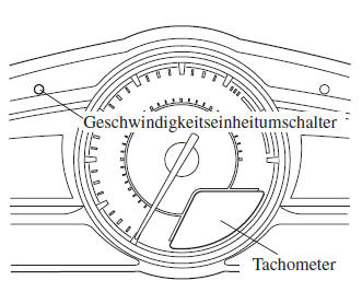 Mazda CX-3. Geschwindigkeitseinheitsumschalter (digitaler Tachometer) *