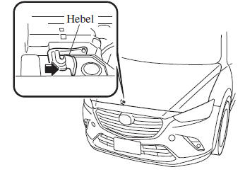 Mazda CX-3. Öffnen der Motorhaube