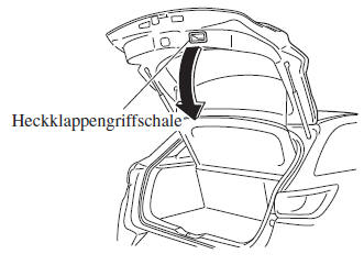 Mazda CX-3. Schließen der Heckklappe