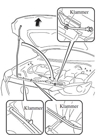 Mazda CX-3. Schließen der Motorhaube