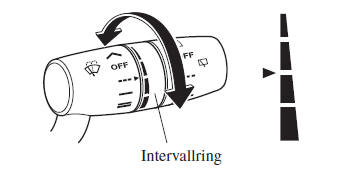 Mazda CX-3. Einstellbare Intervallscheibenwischer
