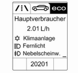 Opel Mokka. ECO-Informationsmenü