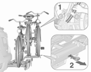 Opel Mokka. Heckträgersystem umklappen