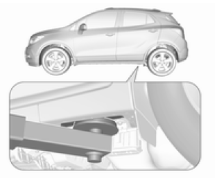 Opel Mokka. Anhebestelle für Hebebühne