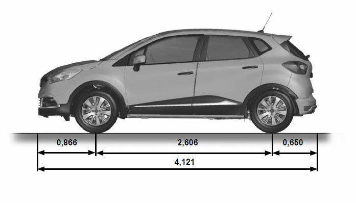 Renault Captur. Fahrzeugabmessungen