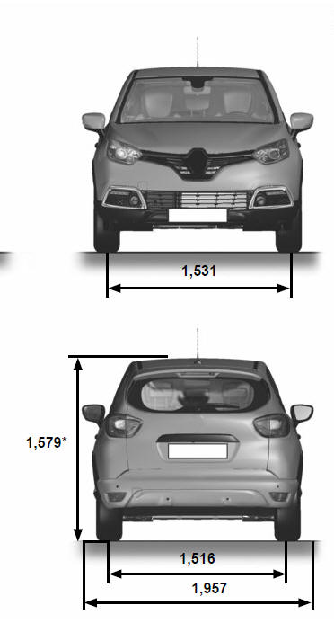 Renault Captur. Fahrzeugabmessungen
