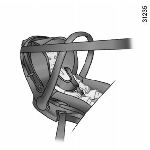 Renault Captur. Kindersitz entgegen der Fahrtrichtung