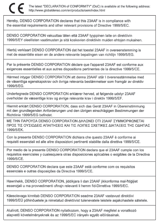 Zertifizierung für das Reifendruckkontrollsystem