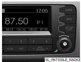 Kia Sportage. Verwendung der Funktionen RADIO, SETUP, VOLUME und AUDIO CONTROL
